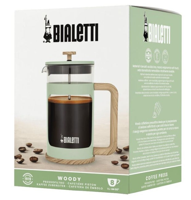 Bialetti Woody Coffee Press – Green 1L 8 Cup