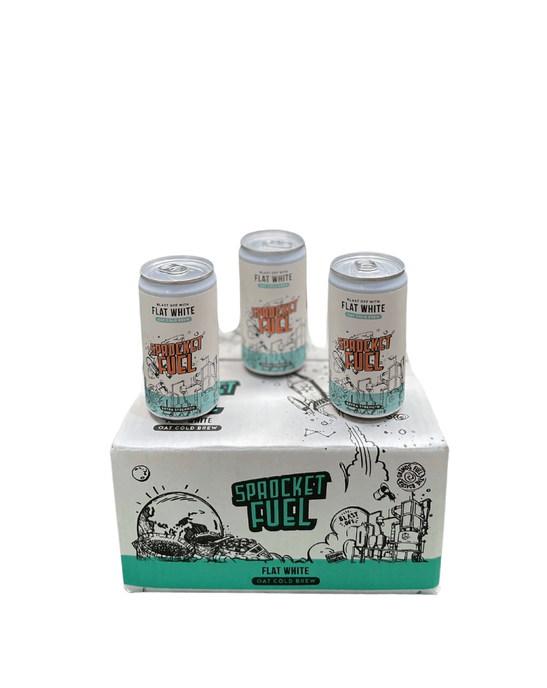 Sprocket Fuel Cold Brew Flat White Cans