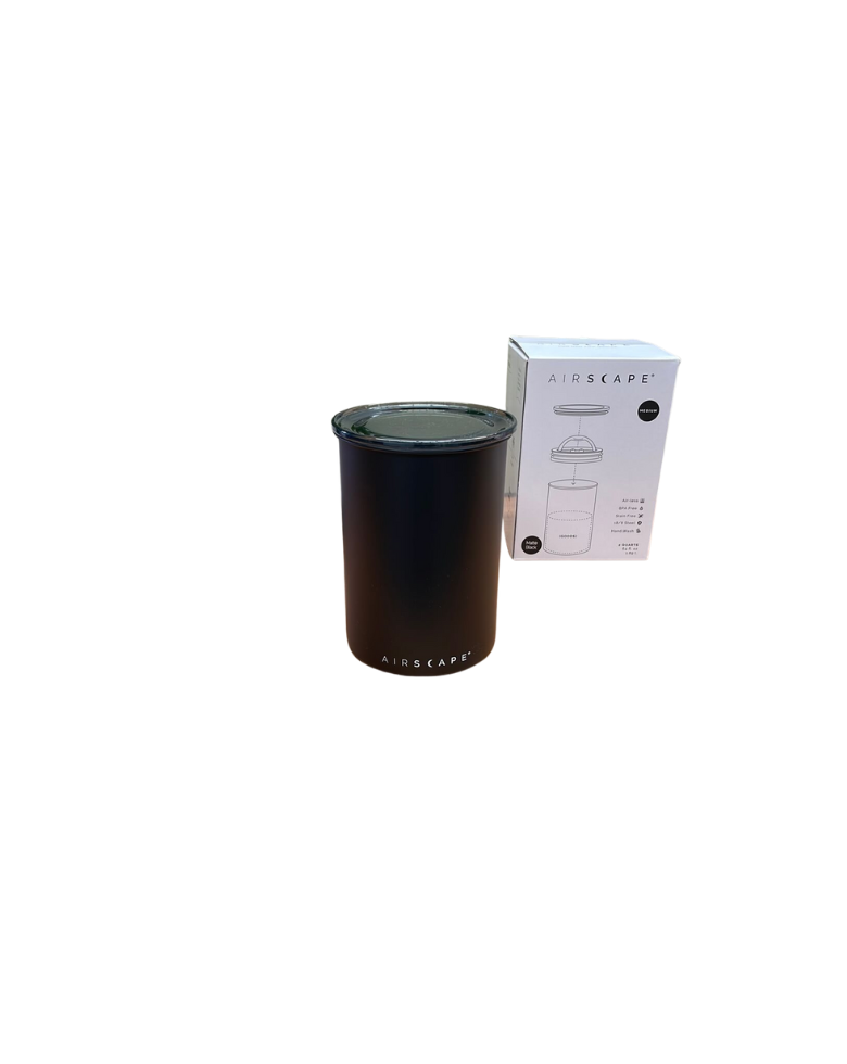 Airscape Classic Coffee Storage Vault: Chalk White/Charcoal (Matte White/Black)